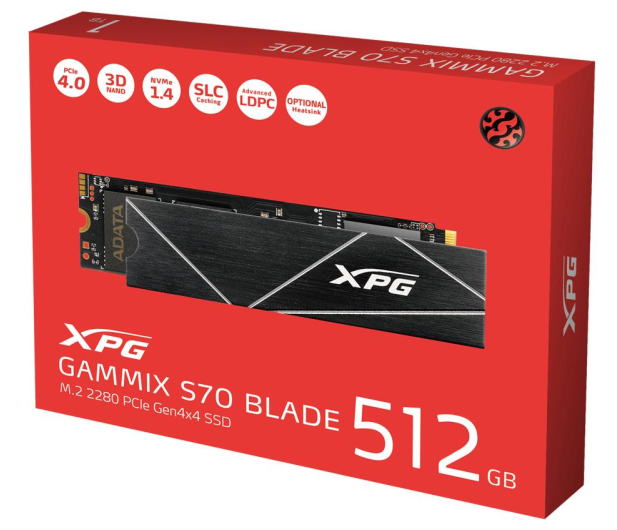 ADATA 512GB M.2 PCIe Gen4 NVMe GAMMIX S70 Blade - 713521 - zdjęcie 6